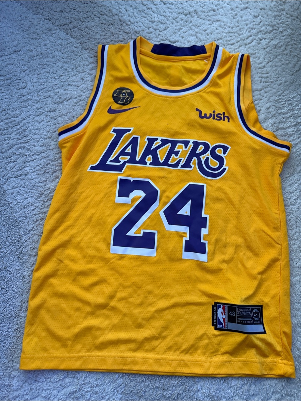 Nike Lakers #24 Purple and Yellow kobe bryant Basketball Jersey